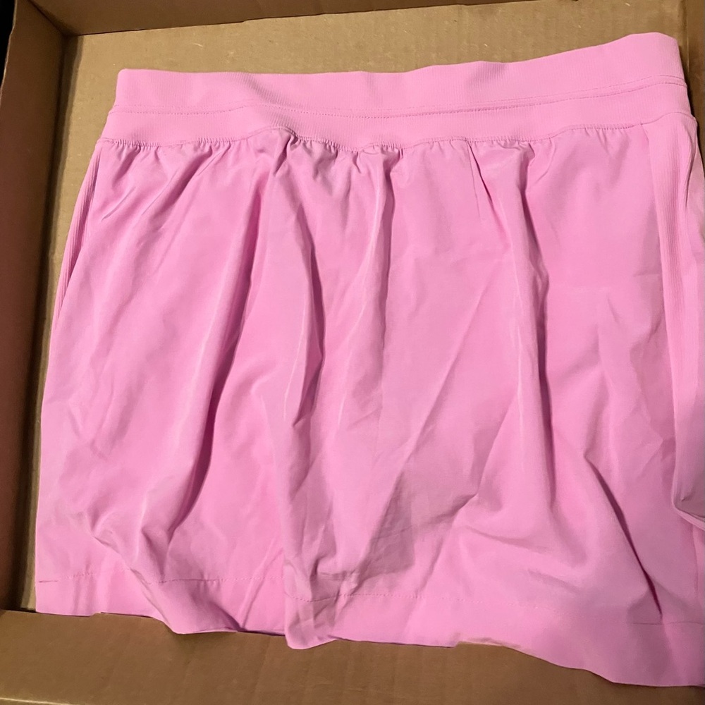 Member’s Mark Active Skort XL 2 zip up pockets pink with mesh liner B1